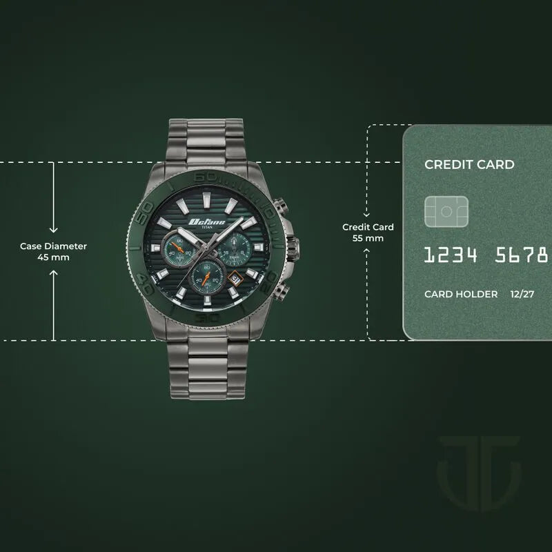 Titan Octane Accendo Chronograph Green Dial Men&