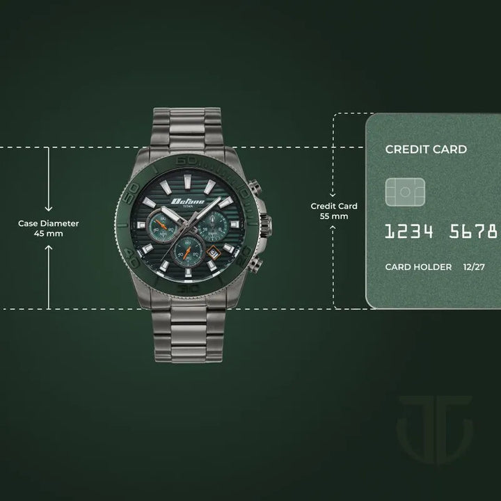 Titan Octane Accendo Chronograph Green Dial Men&
