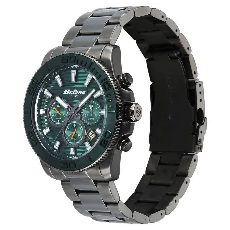 Titan Octane Accendo Chronograph Green Dial Men&