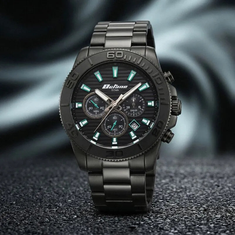 Titan Octane Gridline Accendo 90239nm01 Black Dial Men&