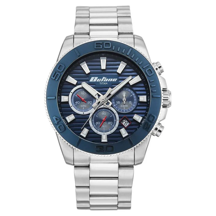 Titan Octane Gridline Accendo Chronograph Blue Dial Men&