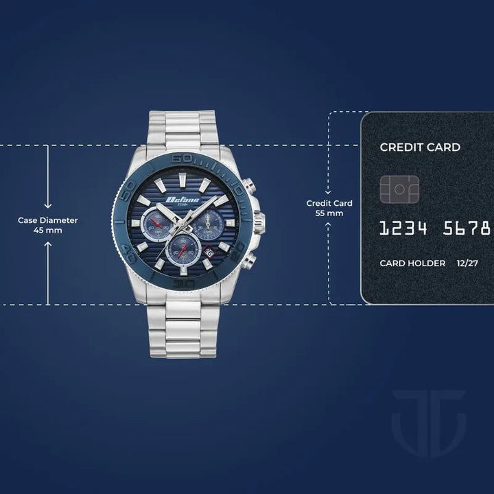 Titan Octane Gridline Accendo Chronograph Blue Dial Men&