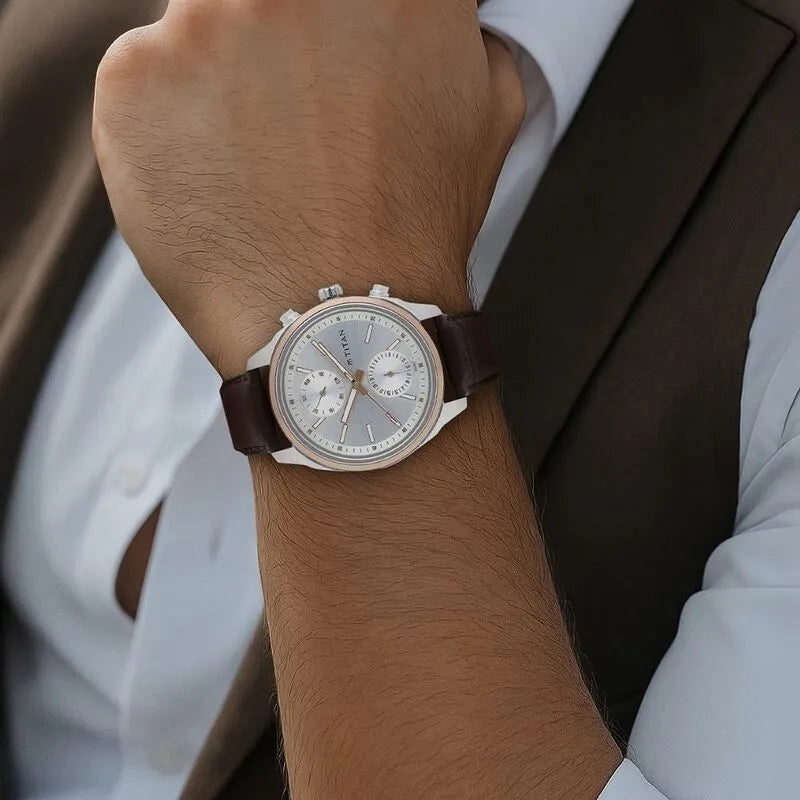Titan On Trend nu1733kl02 Silver Dial Multifunction Men&