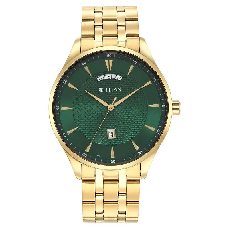 Titan Opulent III NU90127YM03 Green Dial Men&