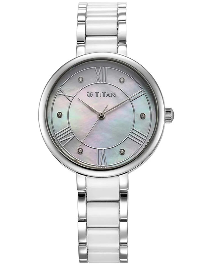 Titan Purple Ceramics 95217KD01 Mother of Pearl Dial Women&