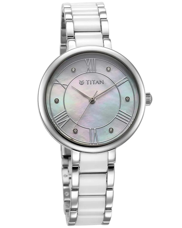 Titan Purple Ceramics 95217KD01 Mother of Pearl Dial Women&