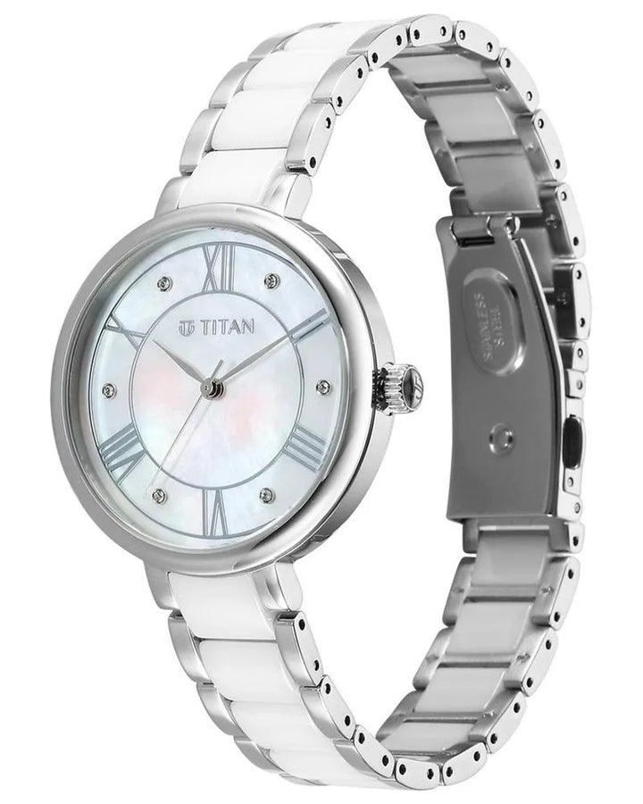 Titan Purple Ceramics 95217KD01 Mother of Pearl Dial Women&