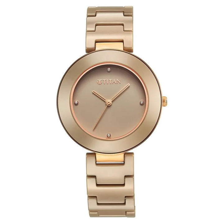 Titan Purple Ceramics Analog Pink Dial Women&