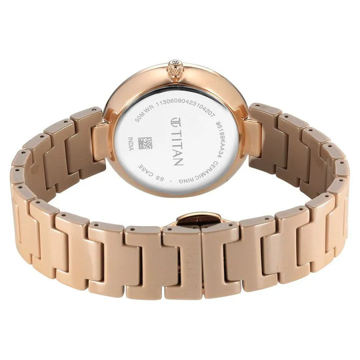 Titan Purple Ceramics Analog Pink Dial Women&