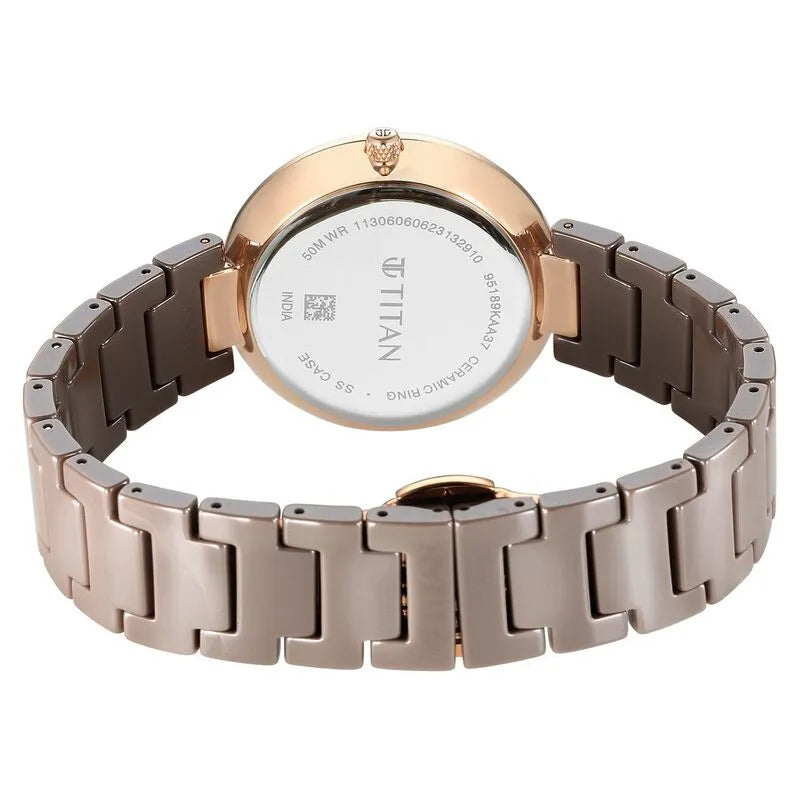 Titan Purple Ceramics Brown Dial Women&