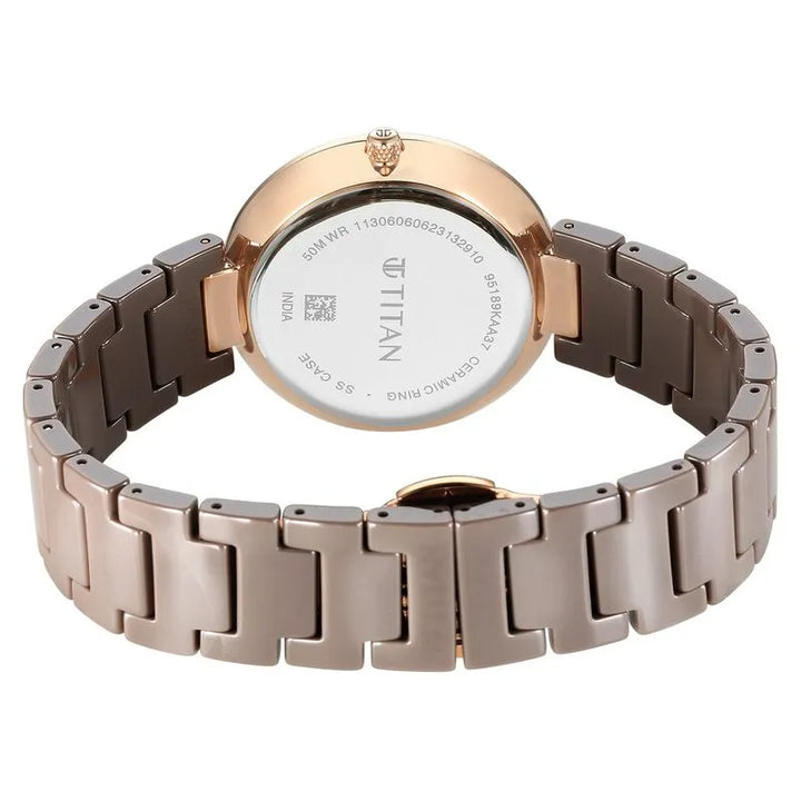 Titan Purple Ceramics Brown Dial Women&