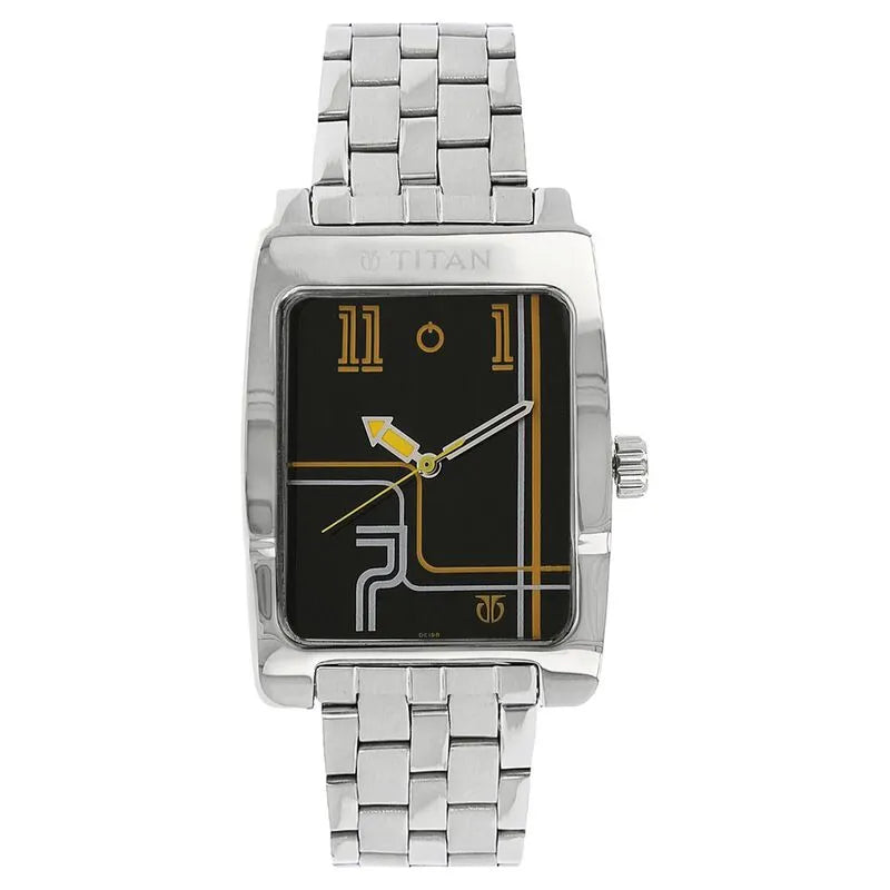 Titan Purple Quartz Analog Black Dial Men&