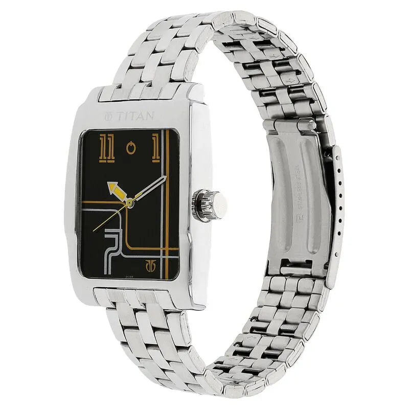 Titan Purple Quartz Analog Black Dial Men&