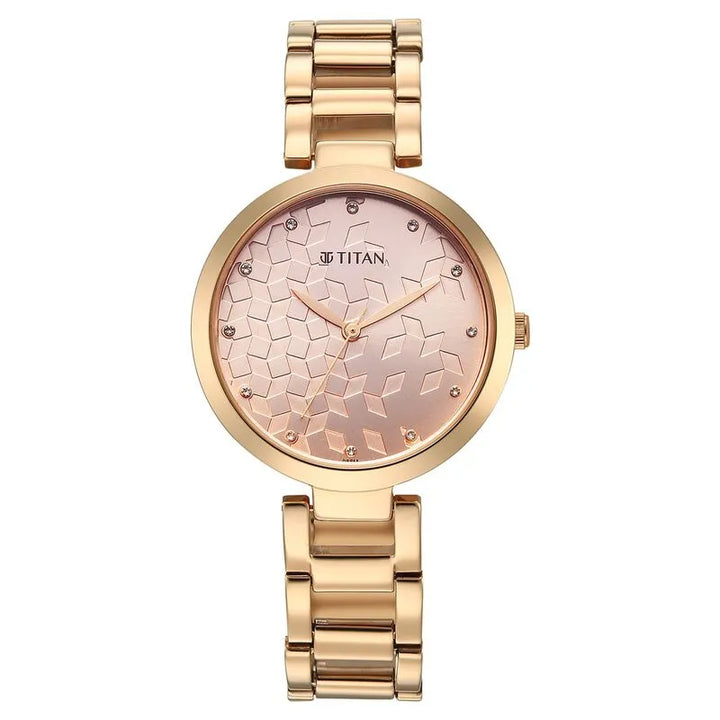 Titan Purple Superheads 2480wm08 Rose Gold Dial Women&