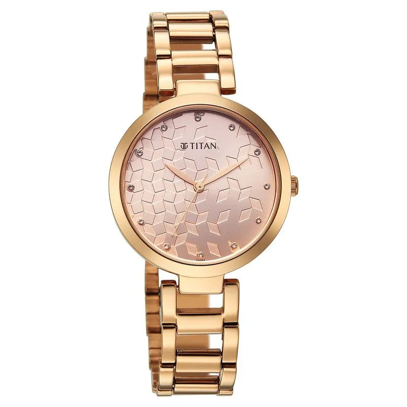 Titan Purple Superheads 2480wm08 Rose Gold Dial Women&
