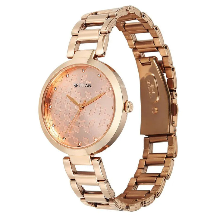 Titan Purple Superheads 2480wm08 Rose Gold Dial Women&