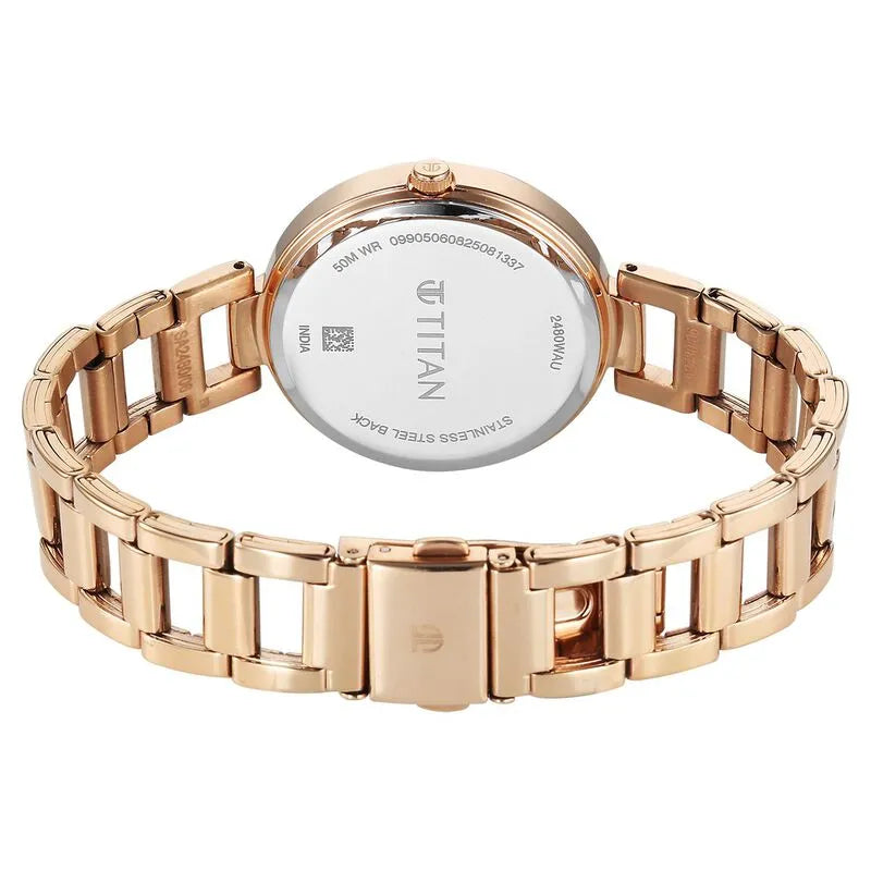 Titan Purple Superheads 2480wm08 Rose Gold Dial Women&