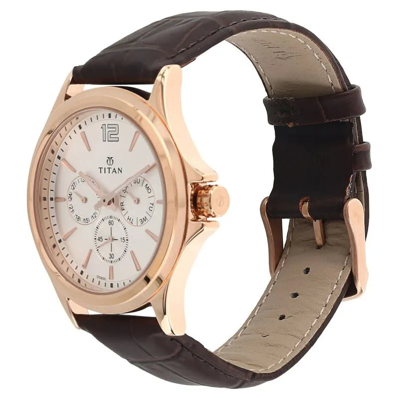 Titan Quartz Multifunction Workwear NU1698WL01 White Dial Men&