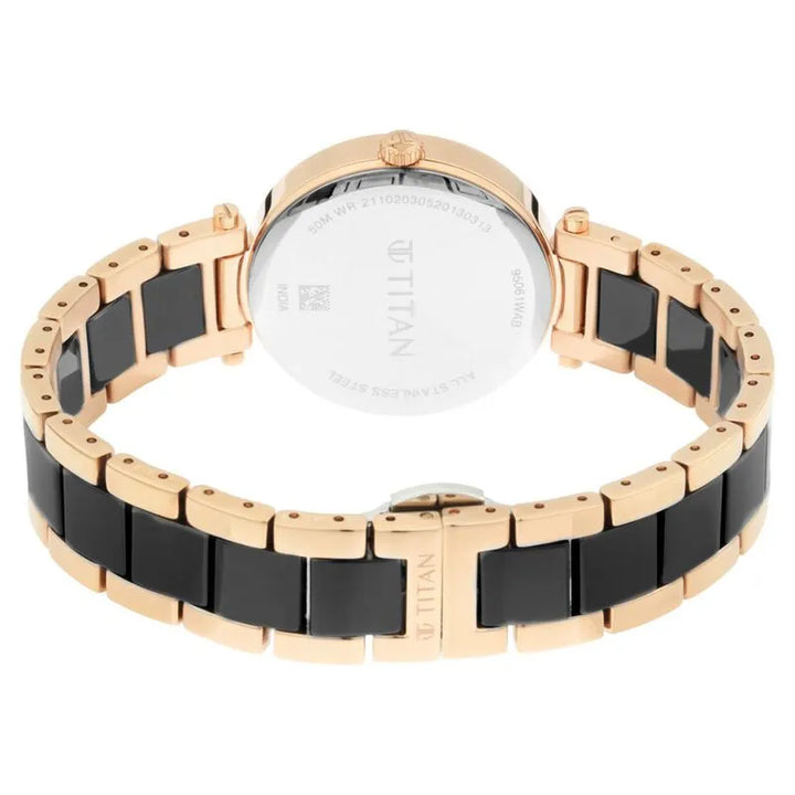 Titan Quartz nu95061wd03 Black Dial Women&