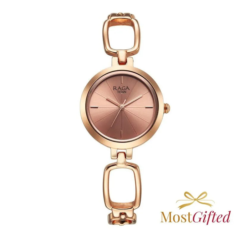 Titan Raga 2725WM01 Rose Gold Dial Women&