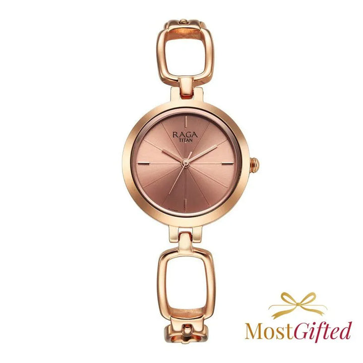 Titan Raga 2725WM01 Rose Gold Dial Women&