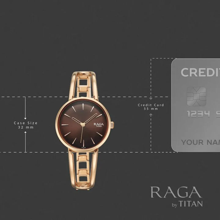 Titan Raga Afterglow 2746wm01 Brown Dial Women&