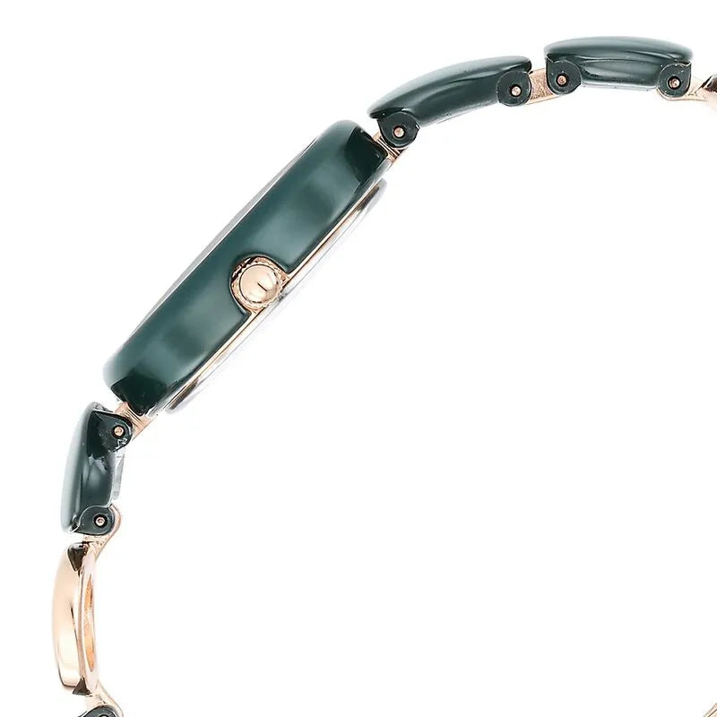 Titan Raga Ceramics Green Dial Analog Metal Strap Women&