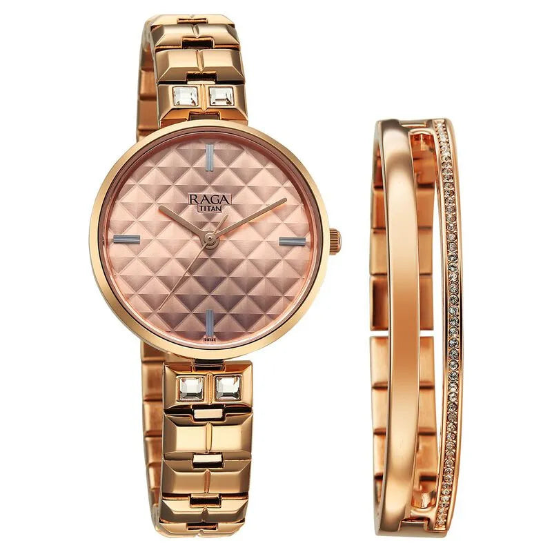 Titan Raga Contempore 2775WM01F Rose Gold Dial Women&