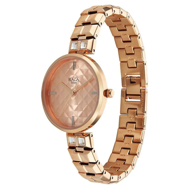 Titan Raga Contempore 2775WM01F Rose Gold Dial Women&