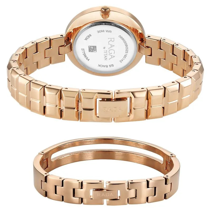 Titan Raga Contempore 2775WM01F Rose Gold Dial Women&