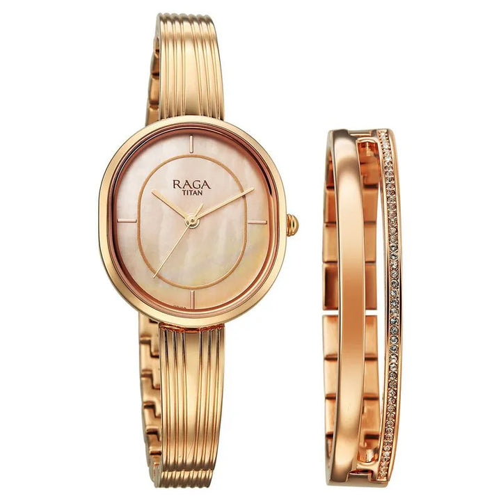 Titan Raga Contempore 2776WM01F Rose Gold Mother Of Pearl Dial Women&