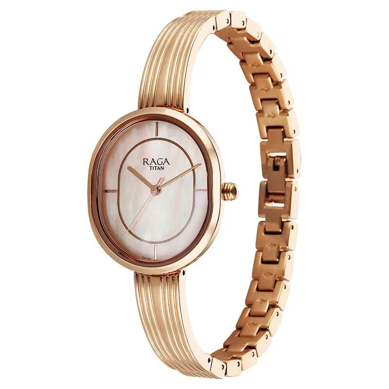 Titan Raga Contempore 2776WM01F Rose Gold Mother Of Pearl Dial Women&