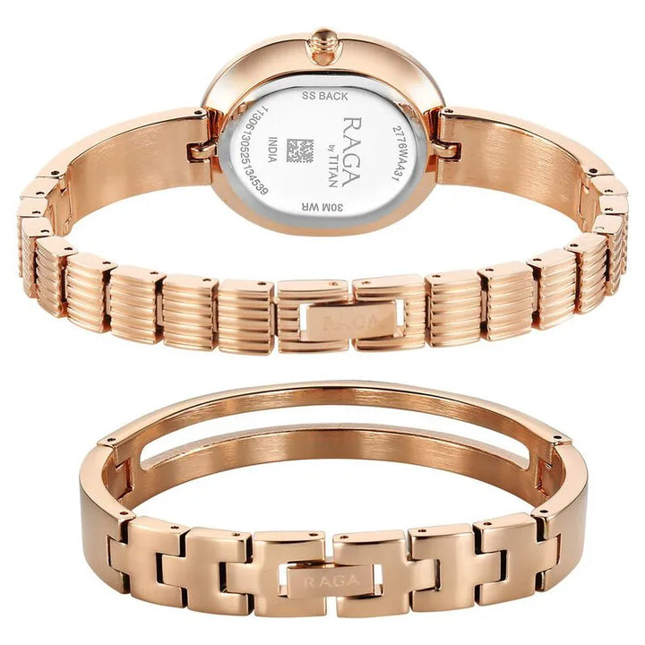Titan Raga Contempore 2776WM01F Rose Gold Mother Of Pearl Dial Women&