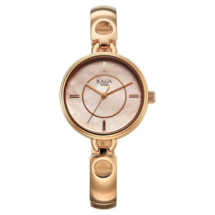 Titan Raga Contempore Rose Gold Mother Of Pearl Dial Women&