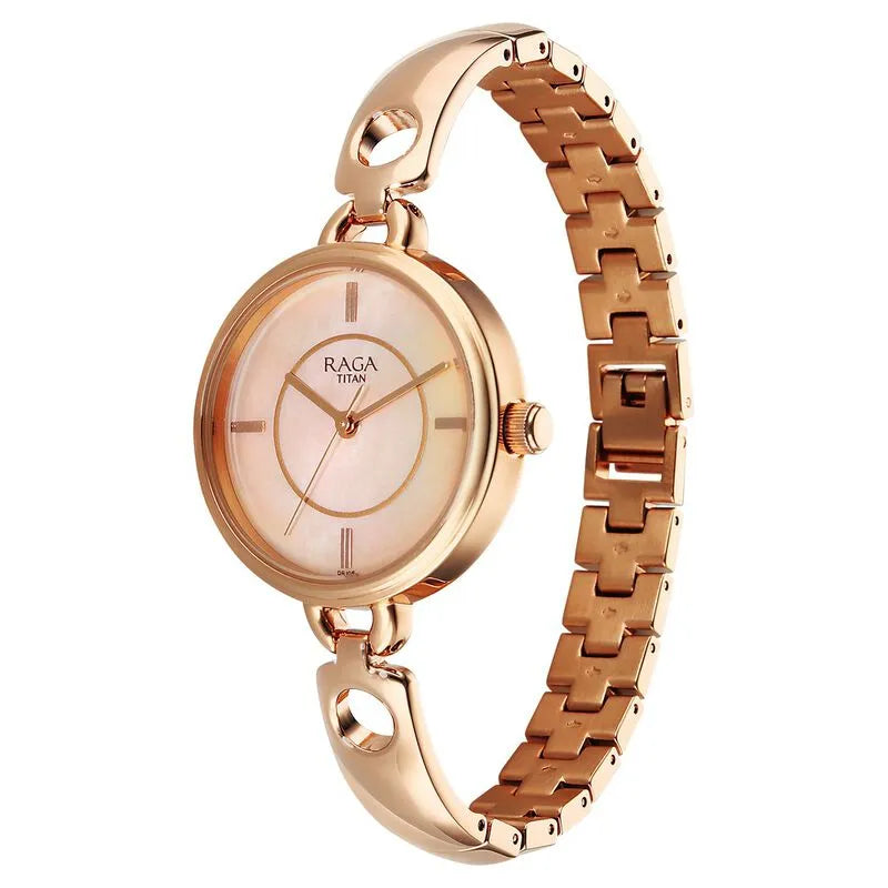 Titan Raga Contempore Rose Gold Mother Of Pearl Dial Women&