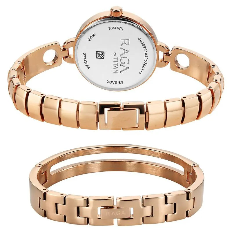 Titan Raga Contempore Rose Gold Mother Of Pearl Dial Women&