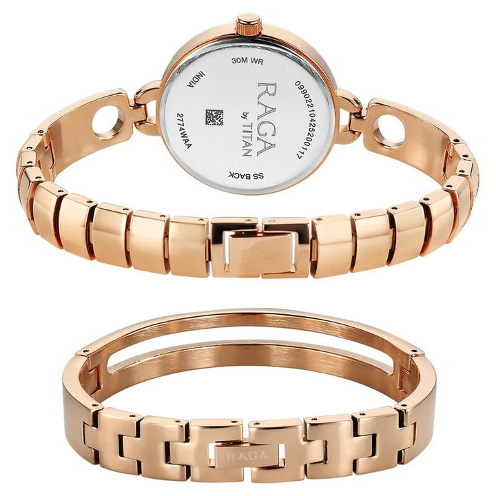 Titan Raga Contempore Rose Gold Mother Of Pearl Dial Women&