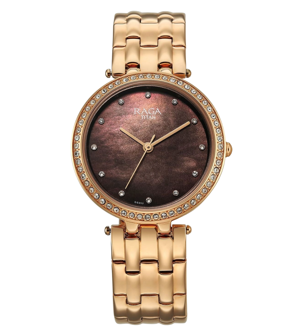 Titan Raga Allure 2793WM01 Brown Mother of Pearl Dial Women&