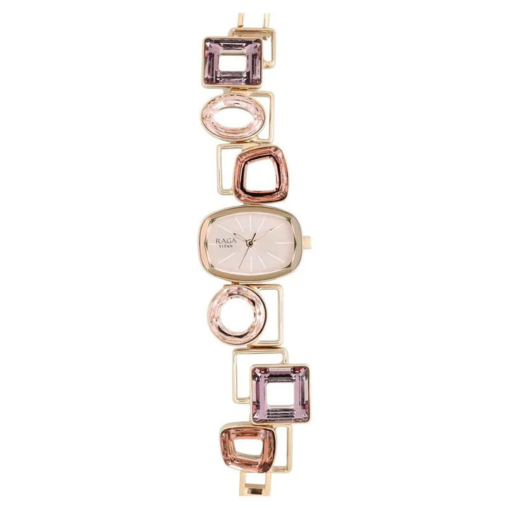 Titan Raga Facets nu95118wm02 Pink Dial Women&