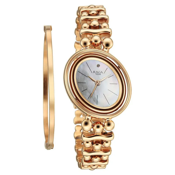 Titan Raga Glimmers NU95202WM01F Mother of Pearl Dial Women&