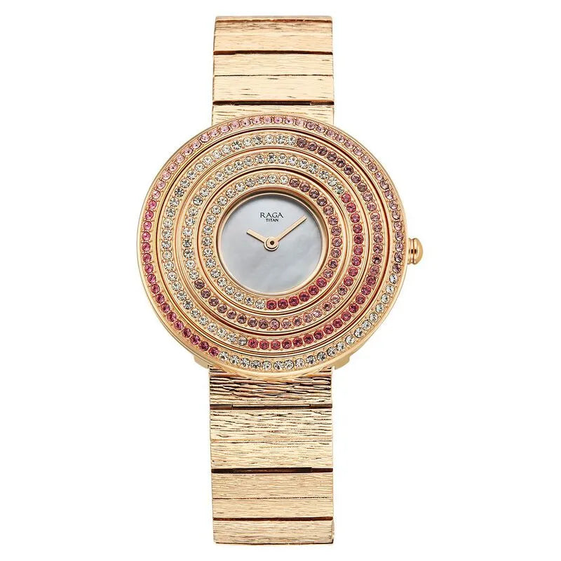 Titan Raga Glimmers nu95344wm01f Mother of Pearl Dial Women&