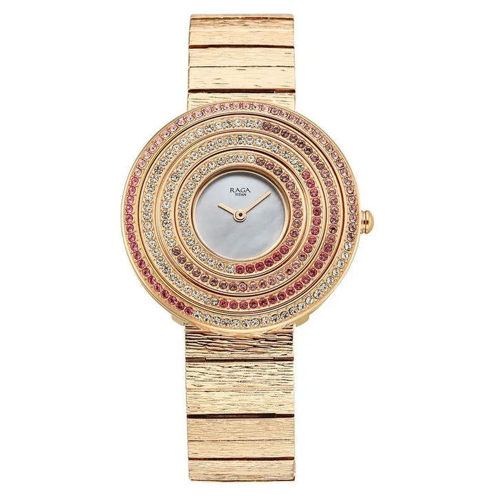 Titan Raga Glimmers nu95344wm01f Mother of Pearl Dial Women&