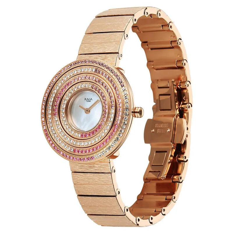 Titan Raga Glimmers nu95344wm01f Mother of Pearl Dial Women&