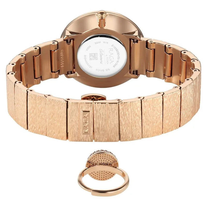 Titan Raga Glimmers nu95344wm01f Mother of Pearl Dial Women&