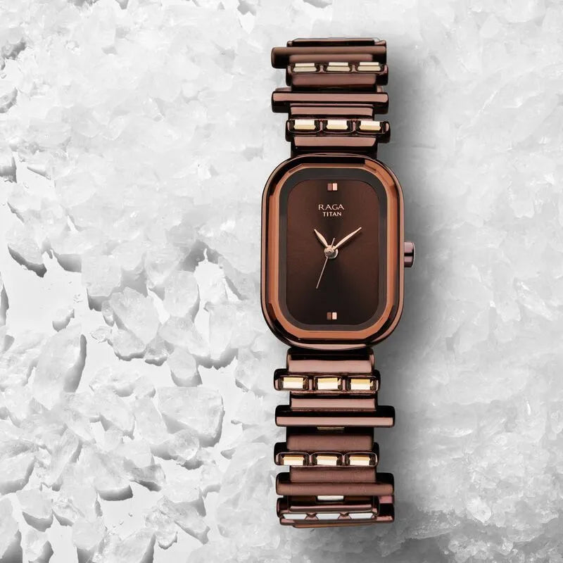 Titan Raga Love All NU95154QM01 Brown Dial Women&
