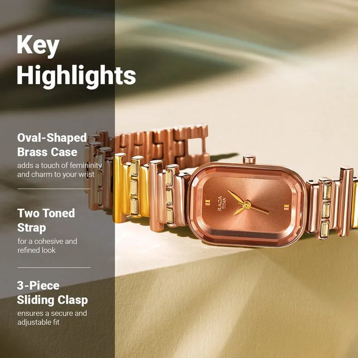 Titan Raga Love All Rose Gold Dial Women&