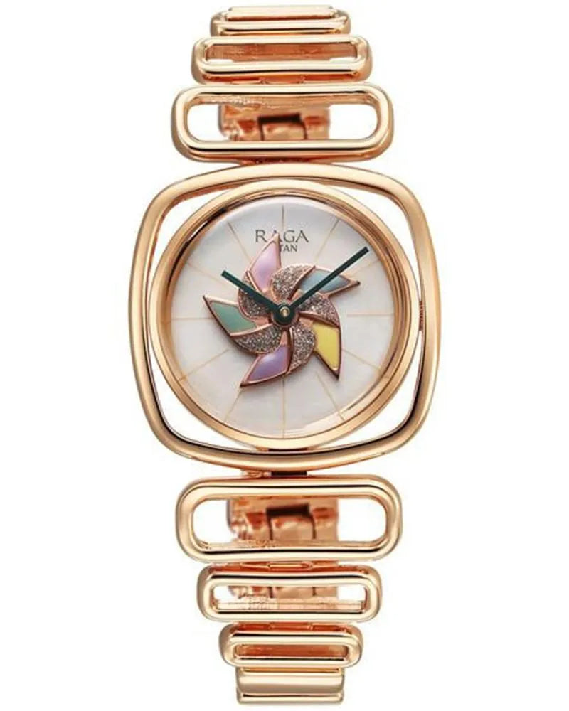 Titan Raga Memoirs 95256WM01 Rose Gold Dial Women&