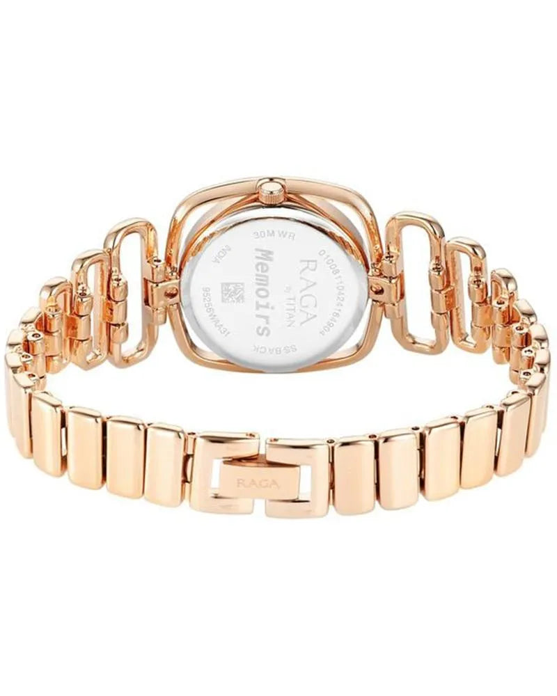 Titan Raga Memoirs 95256WM01 Rose Gold Dial Women&
