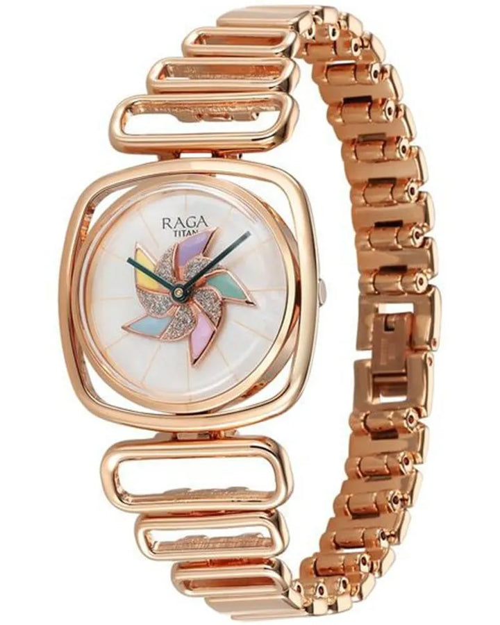 Titan Raga Memoirs 95256WM01 Rose Gold Dial Women&
