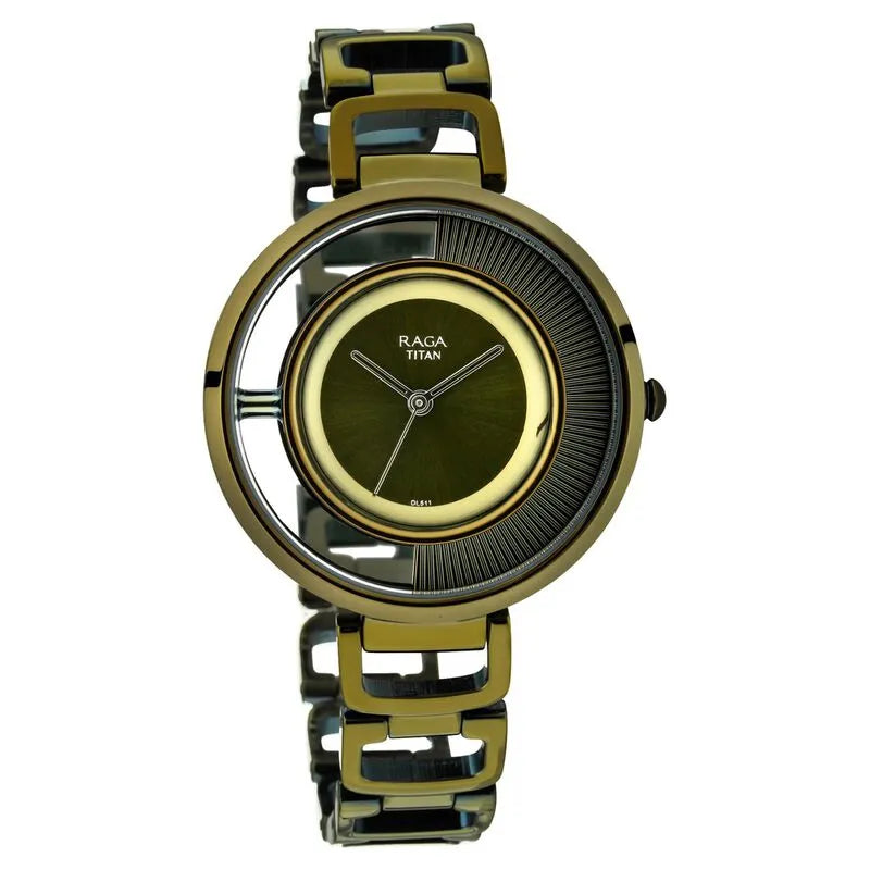 Titan Raga Moments Of Joy nu95140qm01 Green Dial Women&